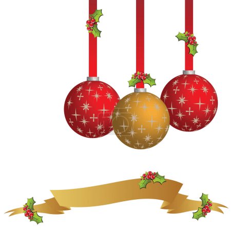 Illustration for Christmas ornaments on white background. Illustration (Vector available) - Royalty Free Image