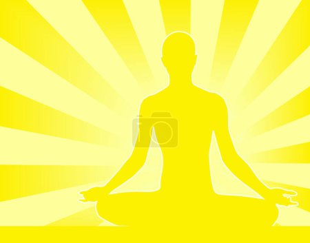 Illustration for Abstract vector illustration of person meditating Buddha-esque - Royalty Free Image