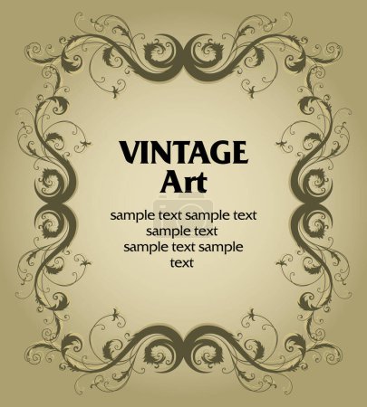 Illustration for Vector vintage template frame In flower style - Royalty Free Image