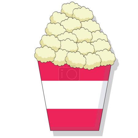Illustration for Cartoon of butter popcorn in a bucket - Royalty Free Image