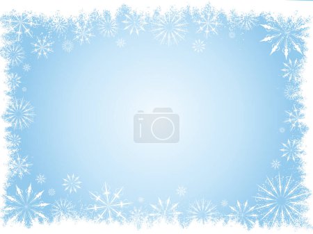 Téléchargez les illustrations : Image de bordure de flocon de neige Grunge - illustration vectorielle - en licence libre de droit