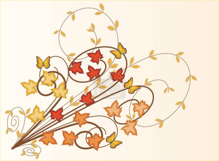 Illustration for Autumn Leaves  background - vector illustration - Royalty Free Image