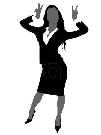 Illustration for Powerful businesswoman on isolated background - Royalty Free Image
