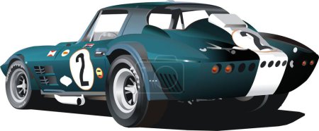 Ilustración de Una ilustración de un clásico americano de los años sesenta coche de carreras - Imagen libre de derechos