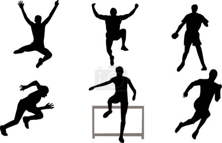 Illustration for Athletic silhouettes, each can be used separately - Royalty Free Image
