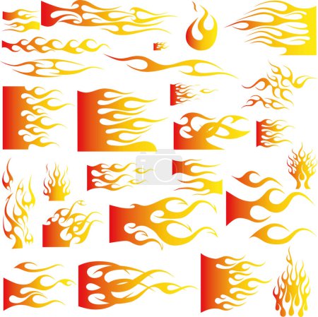 Ilustración de Una ilustración de muchas llamas - Vector - Imagen libre de derechos