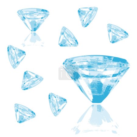 Téléchargez les illustrations : Image diamants - illustration vectorielle - en licence libre de droit