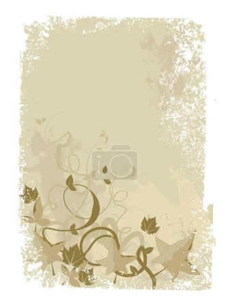 Illustration for Grunge Floral background with swirls and natural elements - Royalty Free Image