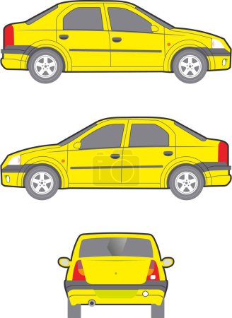 Ilustración de Ilustración del popular coche francés / rumano, perfecto para maquetas de envoltura. Puedes cambiar cada elemento - color y forma. - Imagen libre de derechos