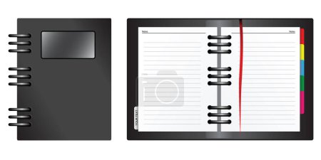 Illustration for An organizer. Cover and inside view. (vector) - Royalty Free Image