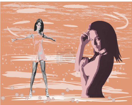 Téléchargez les illustrations : Silhouettes femmes sexy - vecteur - en licence libre de droit