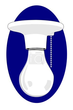 Ilustración de Bombilla en un accesorio de cadena de tracción - Imagen libre de derechos