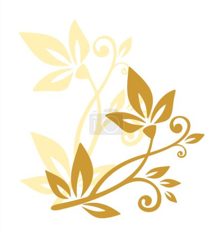 Illustration for Ornate abstract flower and his shadow on a white background. - Royalty Free Image