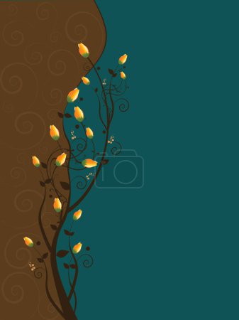 Illustration for Illustration of rosebuds on vine - Royalty Free Image