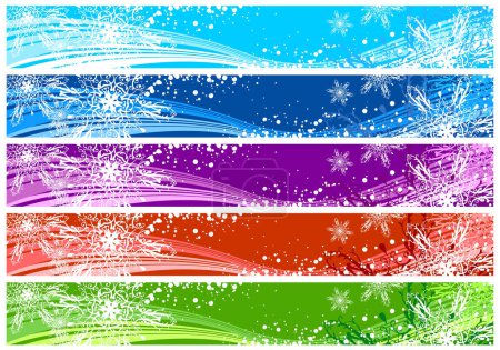 Illustration for Christmas banners for Internet (468x60 and 730x90 sizes)  with space for your text - Royalty Free Image