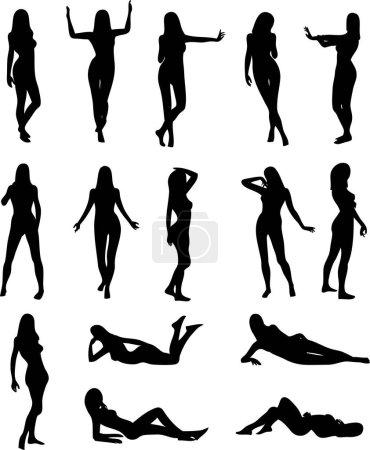 Illustration for Illustration of sexy woman silhouettes - Royalty Free Image