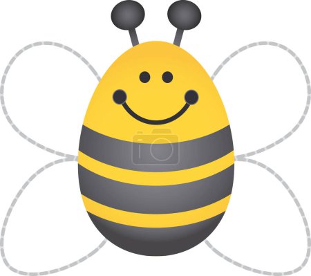 Téléchargez les illustrations : Image Happy Bumble Bee - illustration vectorielle - en licence libre de droit