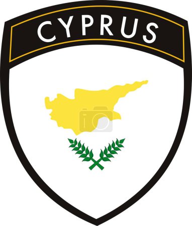 Téléchargez les illustrations : Drapeau vectoriel crête cyprus - en licence libre de droit