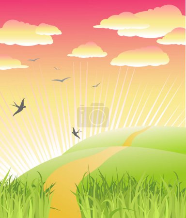 Illustration for Beautiful morning / nature / vector illustration - Royalty Free Image