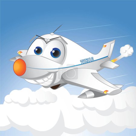 Ilustración de Imagen de avión feliz - ilustración vectorial - Imagen libre de derechos