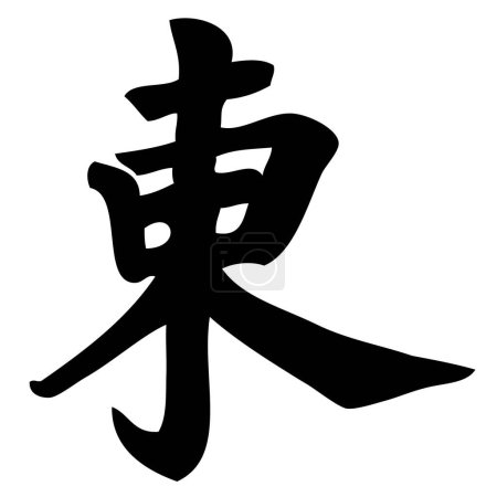 Ilustración de Este - caligrafía china, símbolo, carácter, signo - Imagen libre de derechos