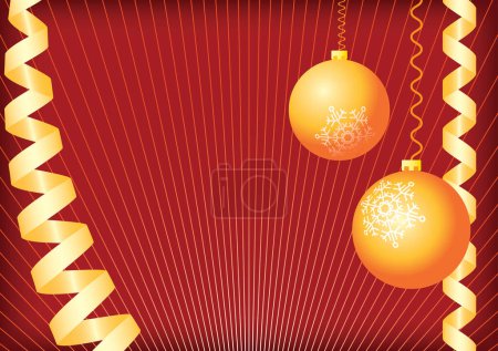 Téléchargez les illustrations : Fond de Noël. Or et rouge. Une illustration vectorielle. - en licence libre de droit