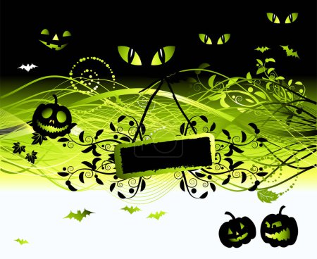 Téléchargez les illustrations : Halloween image de fond de nuit - illustration vectorielle - en licence libre de droit