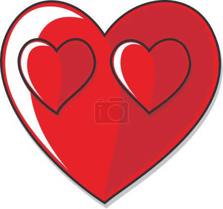 Illustration for 3 hearts illustration for Valentine Day. - Royalty Free Image