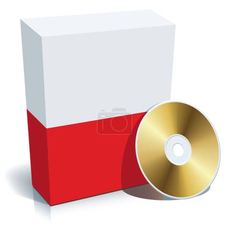 Ilustración de Caja de software polaco con colores de bandera nacional y CD. - Imagen libre de derechos