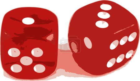 Illustration for 2 Dice close up -  showing the numbers 1 and - Royalty Free Image