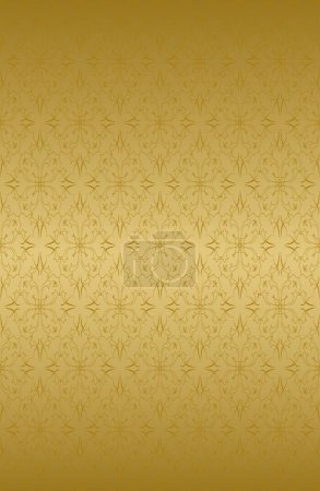 Illustration for Golden ornate wallpaper that will tile seamlessly. - Royalty Free Image