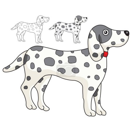 Téléchargez les illustrations : Une illustration de chien de dessin animé mignon. - en licence libre de droit