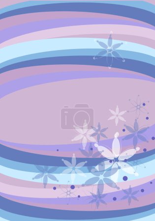 Illustration for Multi color circles, lines and flower background with beautiful illustrated flowers over it good for print and web and Tv media - Royalty Free Image