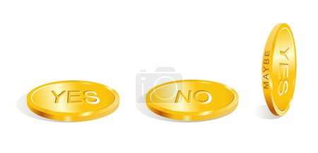 Illustration for Yes - no - maybe / Accept the decision / vector - Royalty Free Image