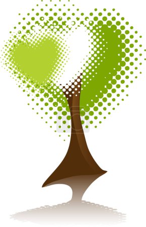 Illustration for Symbol Environment. Tree Heart. - Royalty Free Image