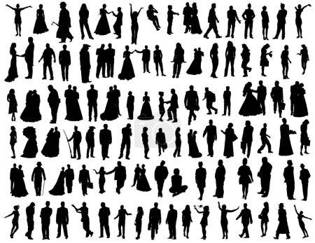 Illustration for Big vector collection of hundred different people. - Royalty Free Image