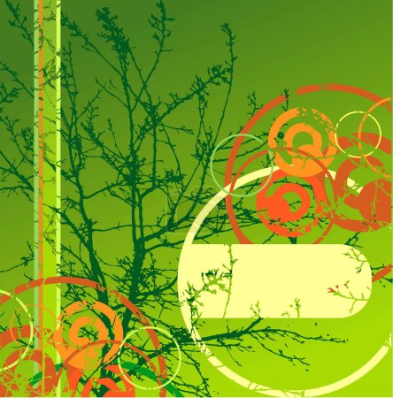 Ilustración de Fondo abstracto verde con banner para su texto - Imagen libre de derechos