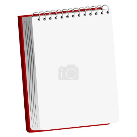 Illustration for Blank spiral notebook isolated over white background - Royalty Free Image
