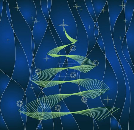 Illustration for Modern line christmas tree / vector - Royalty Free Image