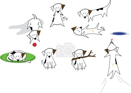 Ilustración de Perros en varias posiciones - Imagen libre de derechos