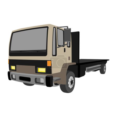 Téléchargez les illustrations : Camion brun non dégradé, illustration vectorielle - en licence libre de droit