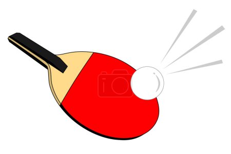 Ilustración de Una paleta de ping pong con pelota - Imagen libre de derechos