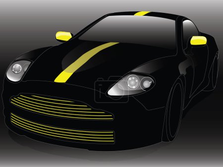 Ilustración de Detallado coche deportivo elegante con reflejo impresionante. - Imagen libre de derechos