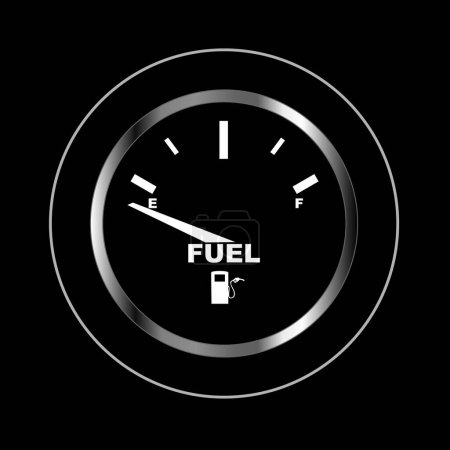 Illustration for Vector image of a fuel gauge, shows empty. - Royalty Free Image