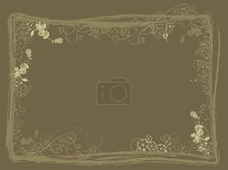 Ilustración de Grunge detallado fondo floral y texturizado - Imagen libre de derechos