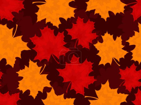 Téléchargez les illustrations : Modèle sans couture pour un fond de feuilles d'automne dans un vecteur - en licence libre de droit