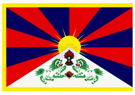 Ilustración de Imagen bandera tibetana - ilustración vectorial - Imagen libre de derechos