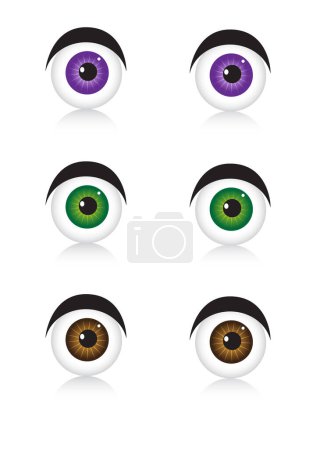 Illustration for Eyes icons on white - Royalty Free Image