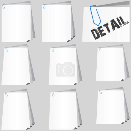 Téléchargez les illustrations : Collection de 8 variantes sur "paperclipped papers" entièrement adaptable à vos propres goûts et besoins - en licence libre de droit