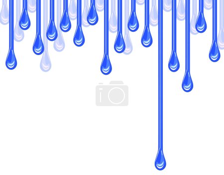 Illustration for Editable vector illustration of water drips with copy-space - Royalty Free Image